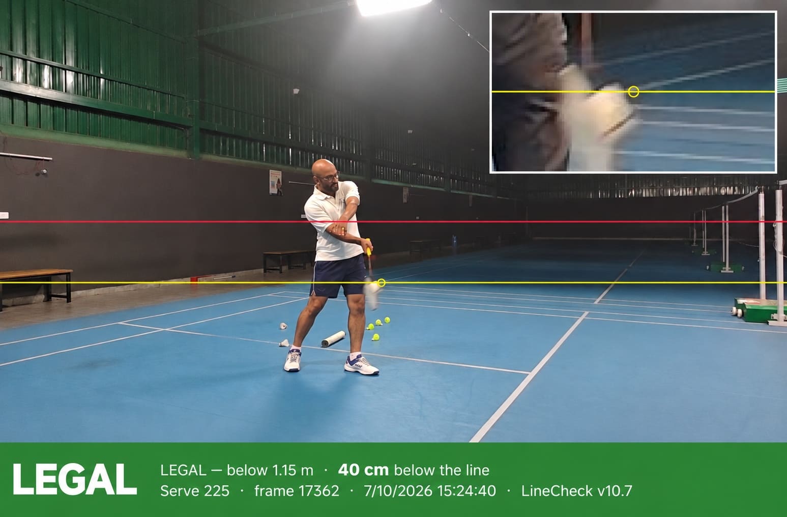 ServeCheck LEGAL call with the frame it was made from